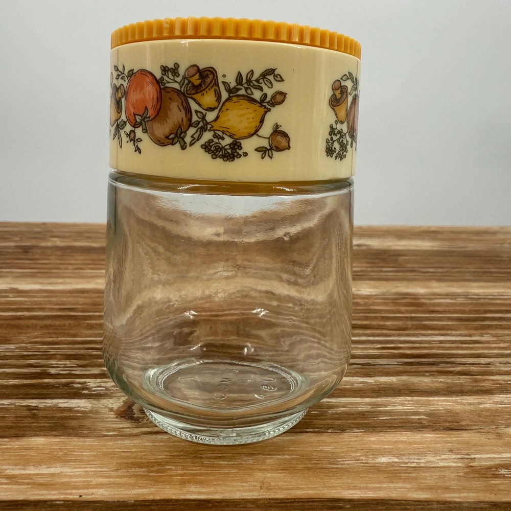 Spice Of Life Set 5 Gemco Corning Glass Jars Spice Shakers Veggies Mushroom Vtg - Picture 8 of 10